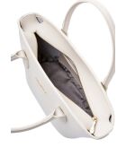 Borsa a mano in pelle color crema Marsala - 36x12x19 cm