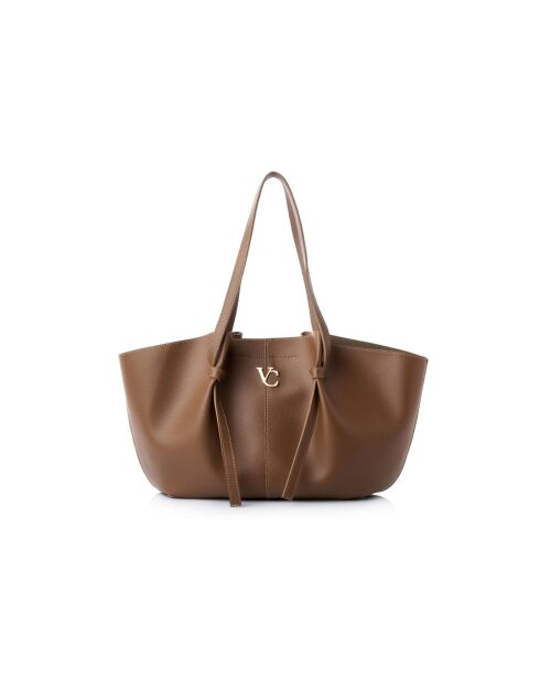 Sac bandoulière en cuir Foggia taupe - 48x12x25 cm