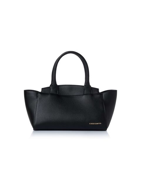 Tote bag en cuir Messina noir - 33,5x14x15 cm