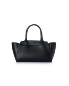 Tote bag en cuir Messina noir - 33,5x14x15 cm