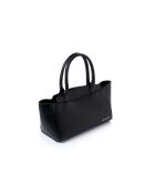 Tote bag en cuir Messina noir - 33,5x14x15 cm