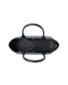 Tote bag en cuir Messina noir - 33,5x14x15 cm