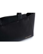 Tote bag en cuir Messina noir - 33,5x14x15 cm