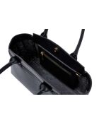 Tote bag en cuir Messina noir - 33,5x14x15 cm