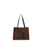 Bandolera de piel Piacenza, gamuza, gamuza marrón - 36x12x27 cm