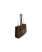 Bandolera de piel Piacenza, gamuza, gamuza marrón - 36x12x27 cm