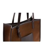 Bandolera de piel Piacenza, gamuza, gamuza marrón - 36x12x27 cm