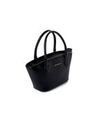 Borsa a mano in pelle Marsala nera - 36x12x19 cm