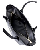 Borsa a mano in pelle Marsala nera - 36x12x19 cm