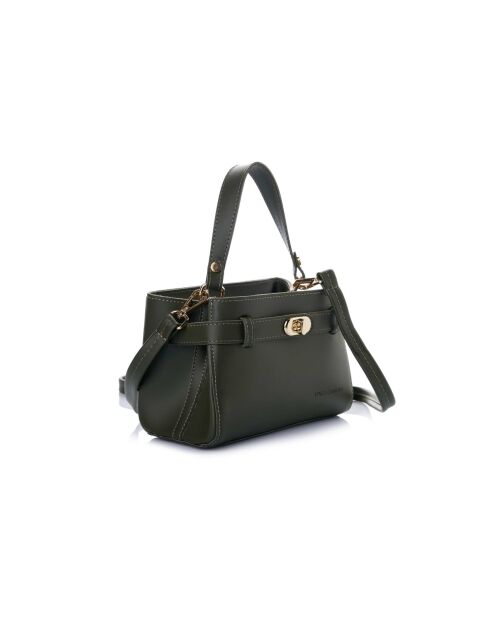 Sac à main en cuir Lecce vert foncé - 20x11x15 cm