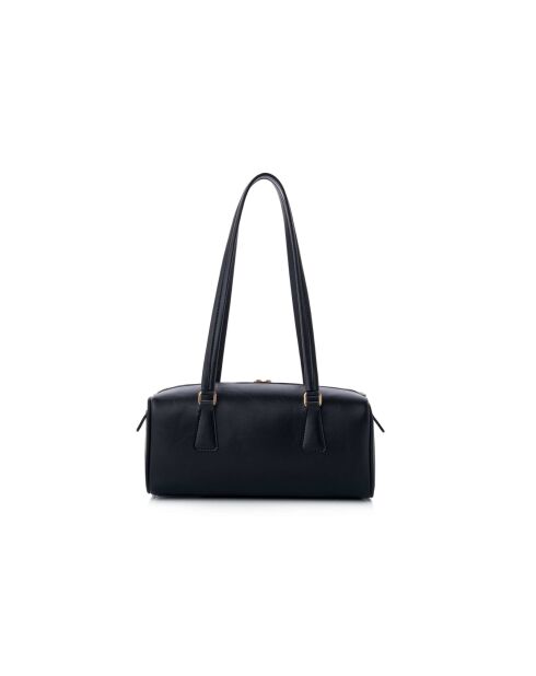 Sac bandoulière en cuir Treviso noir - 30x13x13 cm