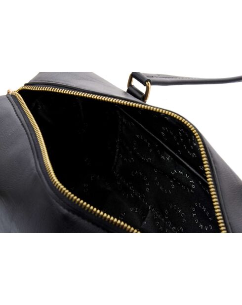 Bandolera Treviso de piel negra - 30x13x13 cm