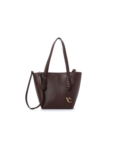 Sac bandoulière en cuir Piedmont marron - 30x14x23 cm