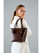 Sac bandoulière en cuir Piedmont marron - 30x14x23 cm