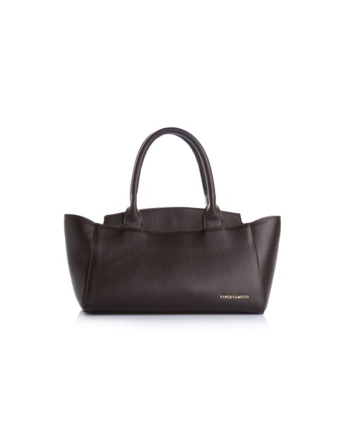 Tote bag en cuir Messina marron - 33,5x14x15 cm