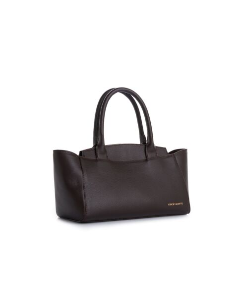 Tote bag en cuir Messina marron - 33,5x14x15 cm