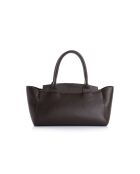 Tote bag en cuir Messina marron - 33,5x14x15 cm