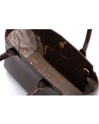 Tote bag en cuir Messina marron - 33,5x14x15 cm