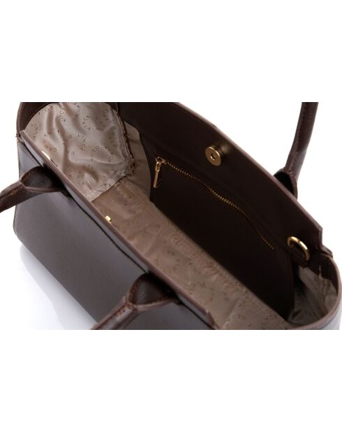 Tote bag en cuir Messina marron - 33,5x14x15 cm