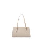 Bandolera Barletta de piel color crema - 30x9x19 cm