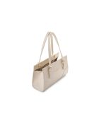 Bandolera Barletta de piel color crema - 30x9x19 cm