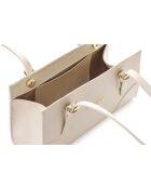 Bandolera Barletta de piel color crema - 30x9x19 cm