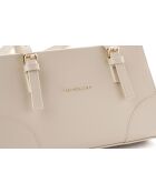 Bandolera Barletta de piel color crema - 30x9x19 cm
