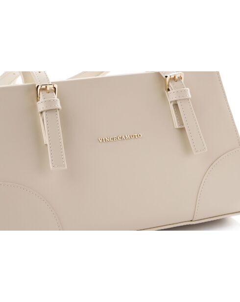 Bandolera Barletta de piel color crema - 30x9x19 cm