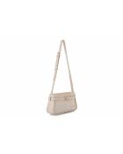 Bandolera de piel Atri blanca - 25x6,5x14 cm