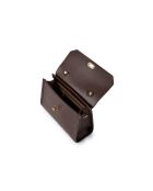 Borsa a mano Gela in pelle color cioccolato - 25x9x18 cm