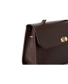 Borsa a mano Gela in pelle color cioccolato - 25x9x18 cm