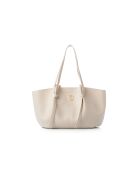 Bandolera Foggia de piel color crema - 48x12x25 cm