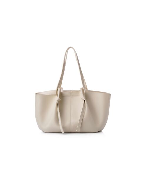 Sac bandoulière en cuir Foggia crème - 48x12x25 cm