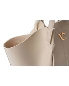 Bandolera Foggia de piel color crema - 48x12x25 cm