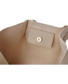 Bandolera Foggia de piel color crema - 48x12x25 cm