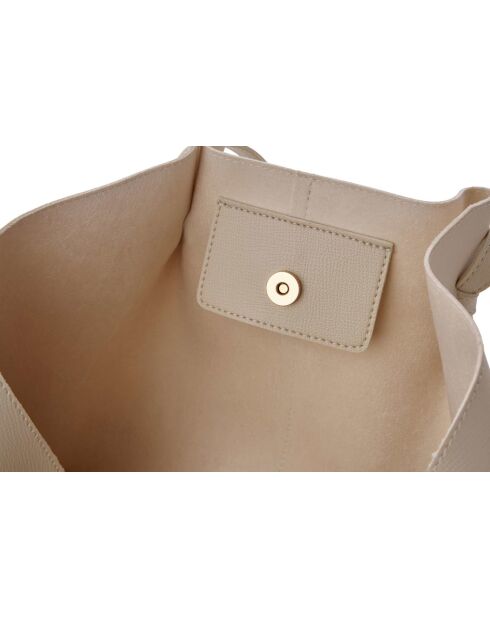 Bandolera Foggia de piel color crema - 48x12x25 cm