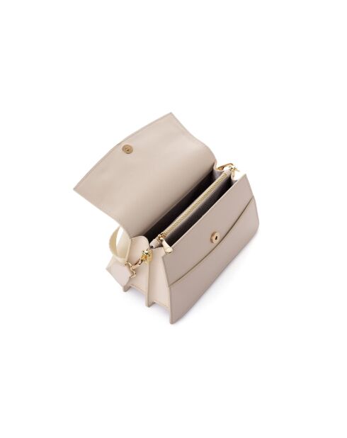 Bandolera Syracuse de piel blanca - 26x10,5x16 cm