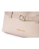 Bolso Vittoria Mini de piel color crema - 29x18,5x14 cm