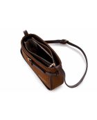 Bandolera de piel Atri de gamuza marrón - 25x6,5x14 cm