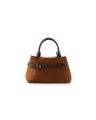 Bolso Vittoria Mini de piel de gamuza marrón - 29x18,5x14 cm