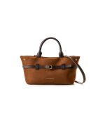 Bolso Vittoria Mini de piel de gamuza marrón - 29x18,5x14 cm