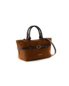 Bolso Vittoria Mini de piel de gamuza marrón - 29x18,5x14 cm