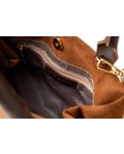 Bolso Vittoria Mini de piel de gamuza marrón - 29x18,5x14 cm