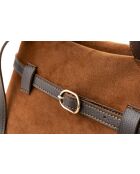 Bolso Vittoria Mini de piel de gamuza marrón - 29x18,5x14 cm