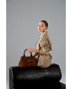 Bolso Vittoria Mini de piel de gamuza marrón - 29x18,5x14 cm