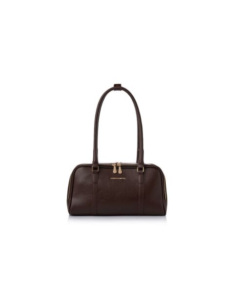 Sac bandoulière en cuir Forli marron chocolat - 32x6x11 cm