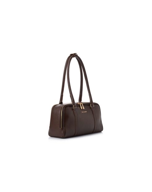 Sac bandoulière en cuir Forli marron chocolat - 32x6x11 cm