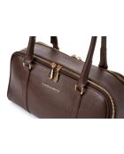 Sac bandoulière en cuir Forli marron chocolat - 32x6x11 cm