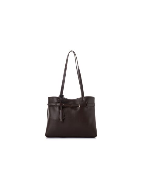 Sac bandoulière en cuir Catania marron chocolat - 35x12x28 cm