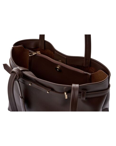 Bandolera de piel Catania marrón chocolate - 35x12x28 cm